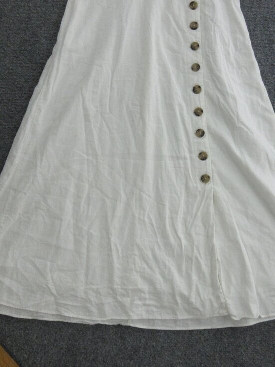 Madewell Dress Womens 0 White Short Sleeve Button Front Wrap Midi Fit Flare - Picture 4 of 4